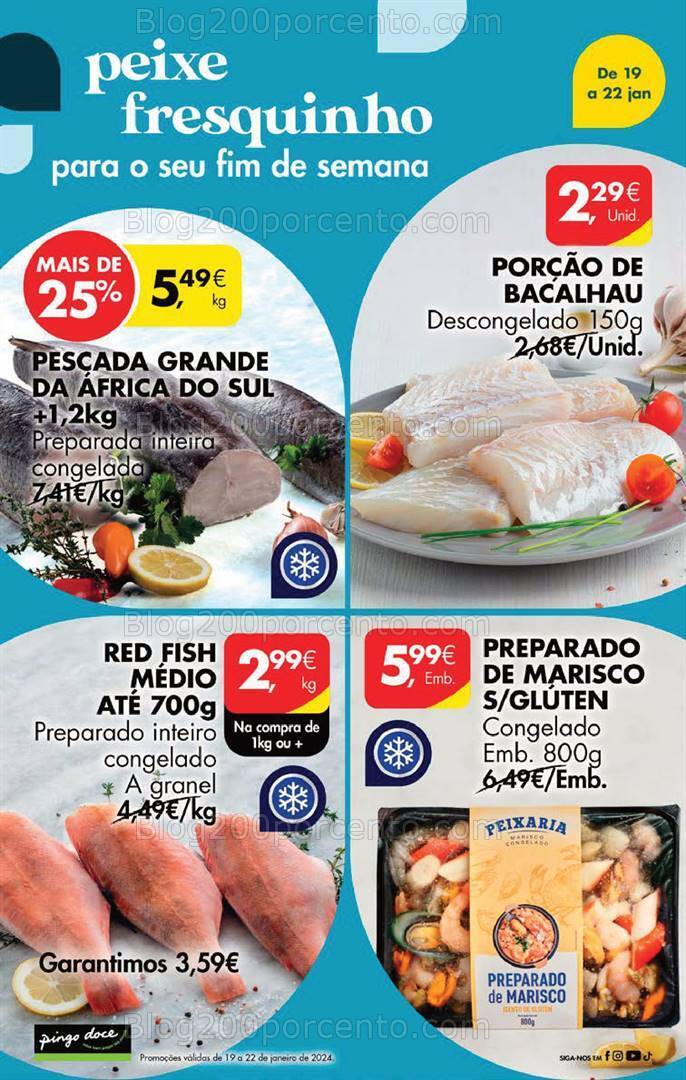 Antevisão Folheto PINGO DOCE Promoções Fim de Semana - 19 a 22 janeiro