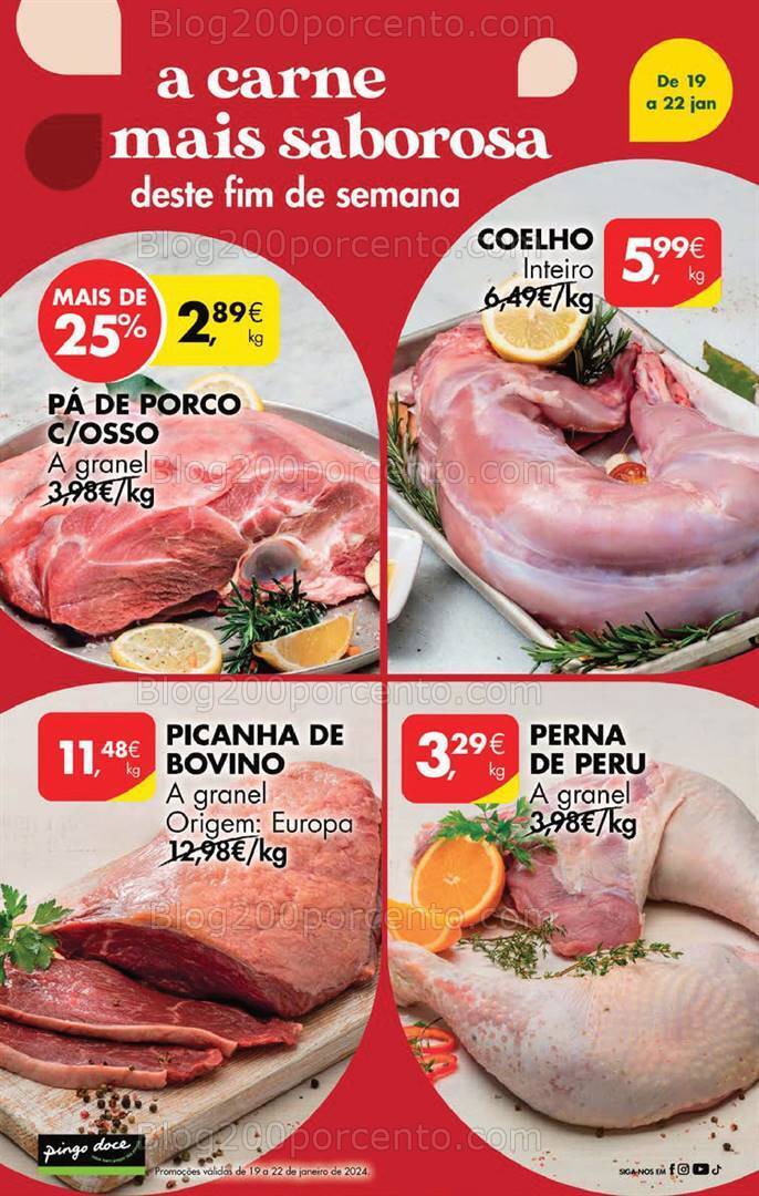 Antevisão Folheto PINGO DOCE Promoções Fim de Semana - 19 a 22 janeiro