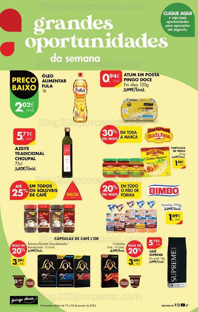 Antevisão Folheto PINGO DOCE Promoções Fim de Semana - 19 a 22 janeiro