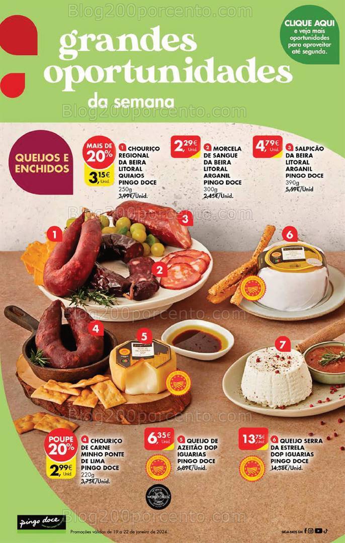 Antevisão Folheto PINGO DOCE Promoções Fim de Semana - 19 a 22 janeiro