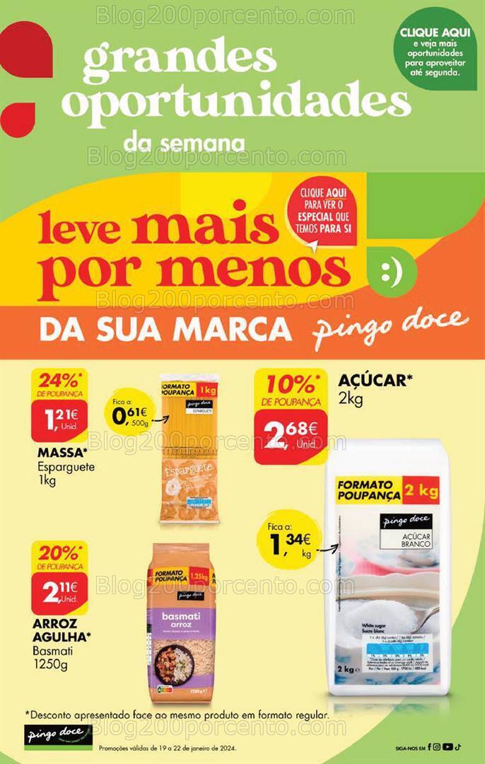 Antevisão Folheto PINGO DOCE Promoções Fim de Semana - 19 a 22 janeiro