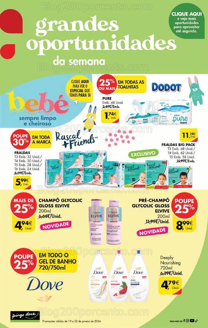 Antevisão Folheto PINGO DOCE Promoções Fim de Semana - 19 a 22 janeiro