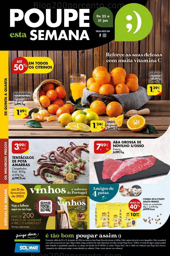 Antevisão Folheto PINGO DOCE Açores Promoções de 25 a 31 janeiro