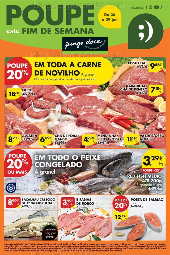 Antevisão Folheto PINGO DOCE Promoções Fim de Semana de 26 a 29 janeiro