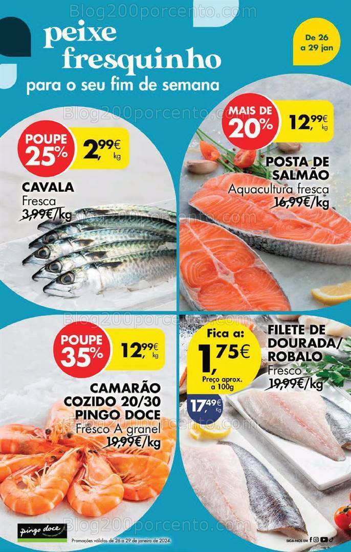 Antevisão Folheto PINGO DOCE Promoções Fim de Semana de 26 a 29 janeiro