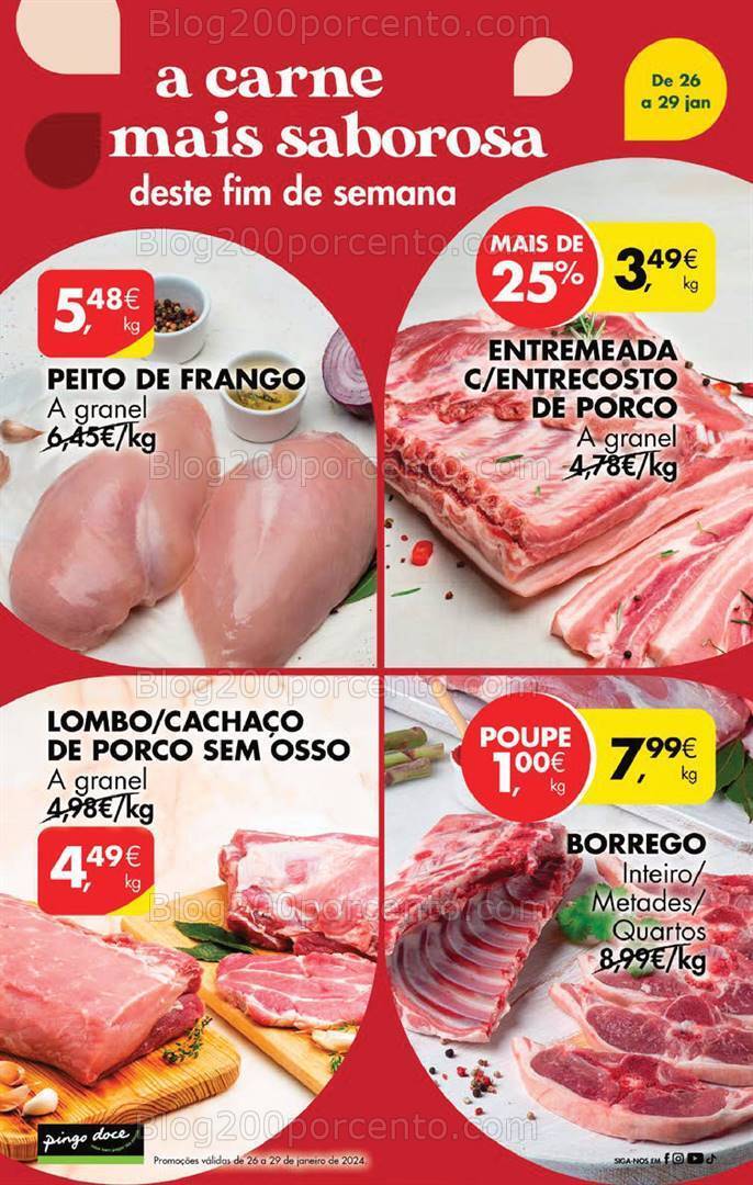 Antevisão Folheto PINGO DOCE Promoções Fim de Semana de 26 a 29 janeiro