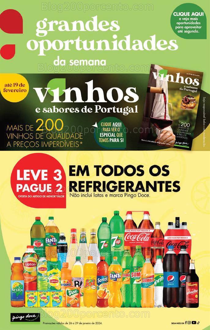 Antevisão Folheto PINGO DOCE Promoções Fim de Semana de 26 a 29 janeiro