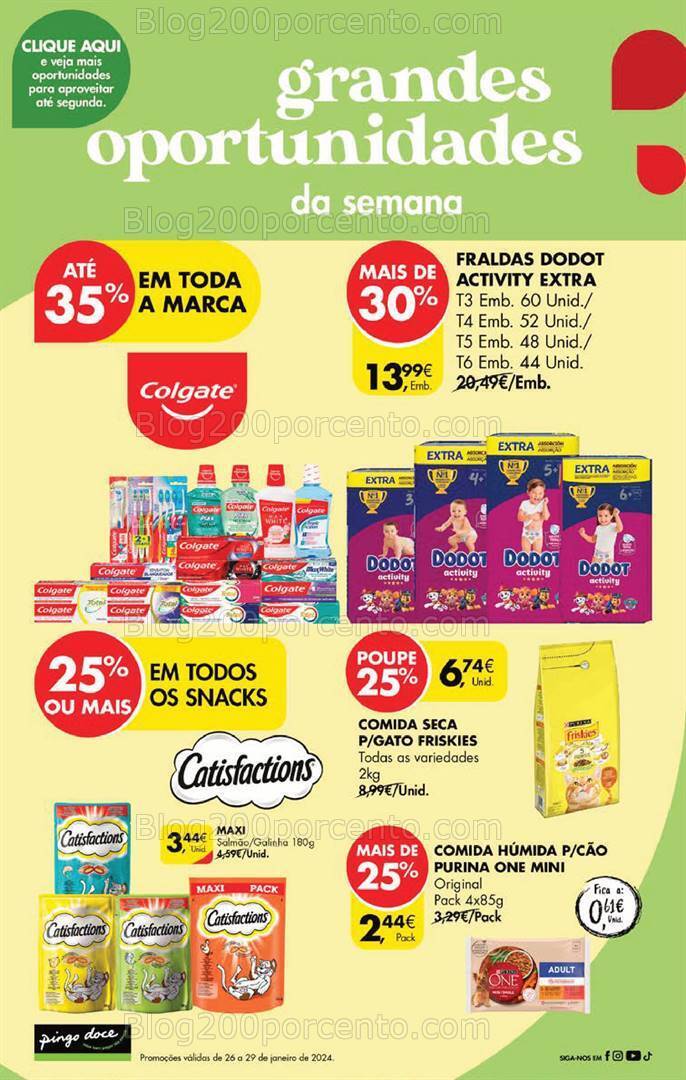 Antevisão Folheto PINGO DOCE Promoções Fim de Semana de 26 a 29 janeiro