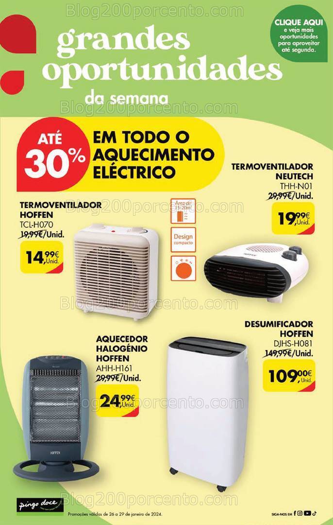 Antevisão Folheto PINGO DOCE Promoções Fim de Semana de 26 a 29 janeiro