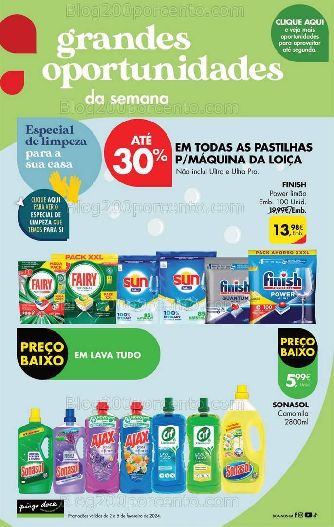 Antevisão Folheto PINGO DOCE Promoções Fim de Semana - 2 a 5 fevereiro