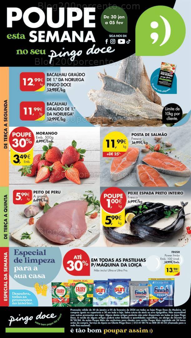 Antevisão Folheto PINGO DOCE Madeira Promoções de 30 janeiro a 5 fevereiro