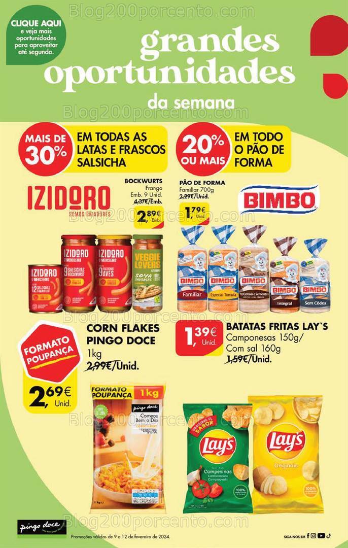 Antevisão Folheto PINGO DOCE Promoções Fim de Semana - 9 a 12 fevereiro