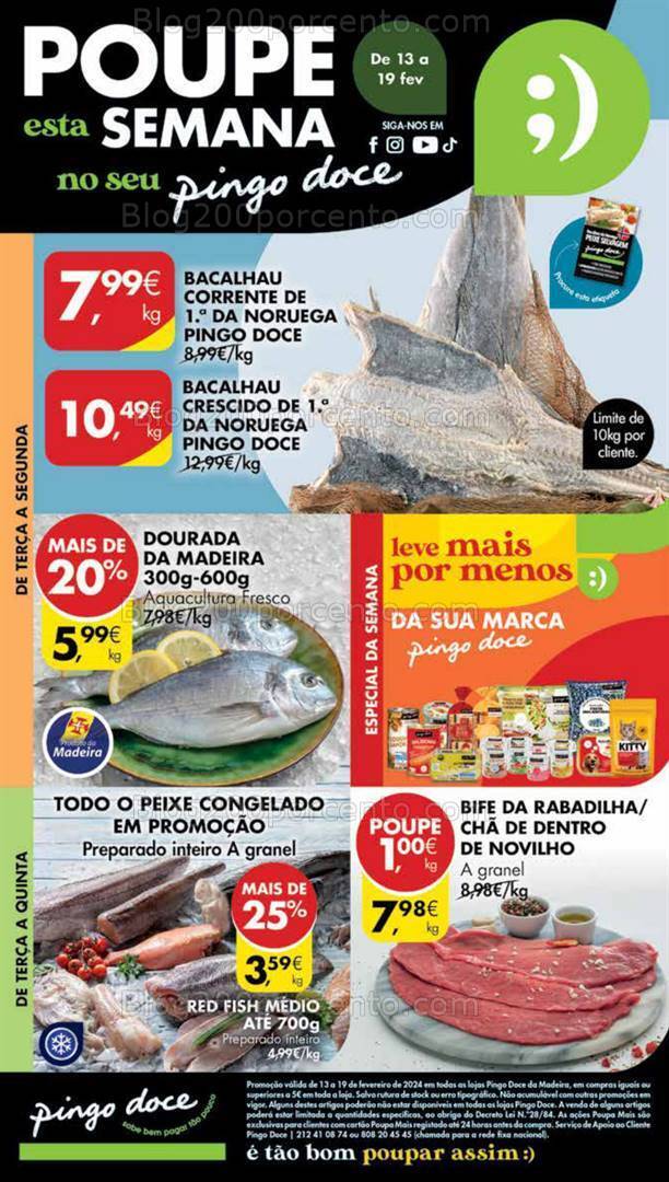 Antevisão Folheto PINGO DOCE Madeira Promoções de 13 a 19 fevereiro