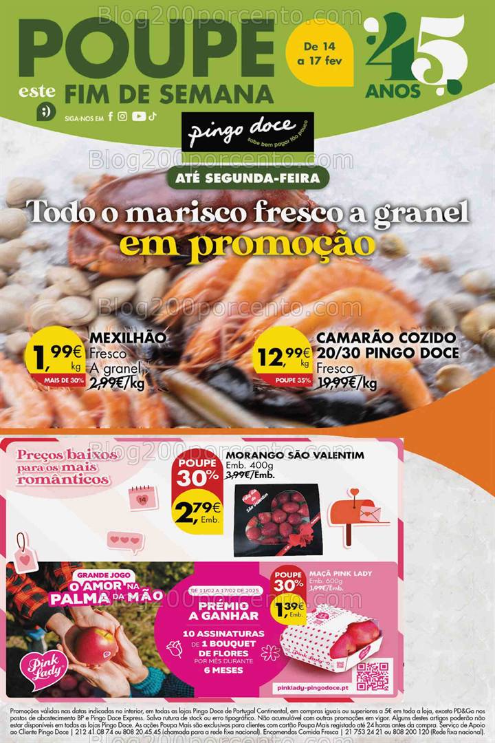 Antevisão Folheto PINGO DOCE Promoções Fim de Semana - 14 a 17 fevereiro