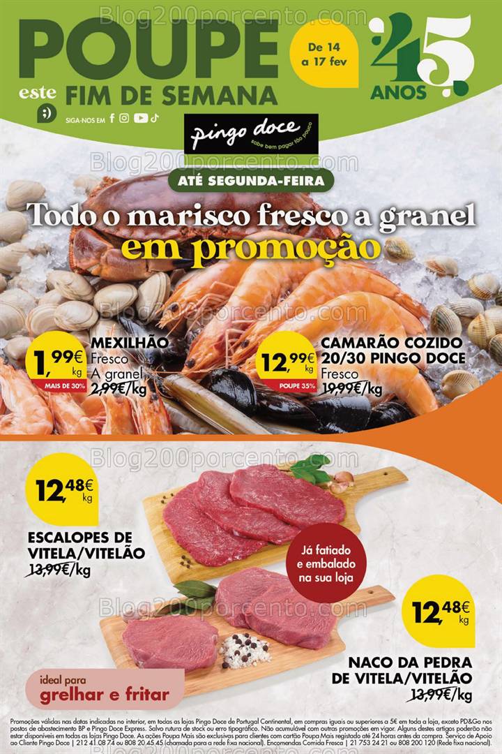 Antevisão Folheto PINGO DOCE Promoções Fim de Semana - 14 a 17 fevereiro