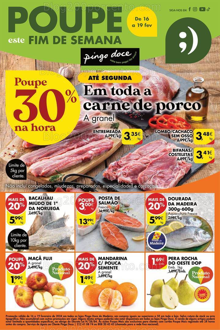 Antevisão Folheto PINGO DOCE Madeira Promoções Fim de Semana - 16 a 19 fevereiro