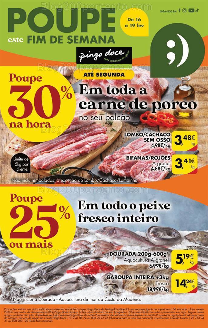 Antevisão Folheto PINGO DOCE Promoções Fim de Semana - 16 a 19 fevereiro