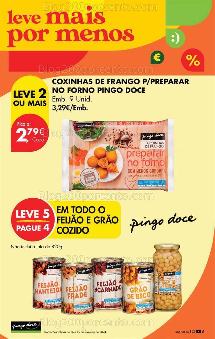 Antevisão Folheto PINGO DOCE Promoções Fim de Semana - 16 a 19 fevereiro