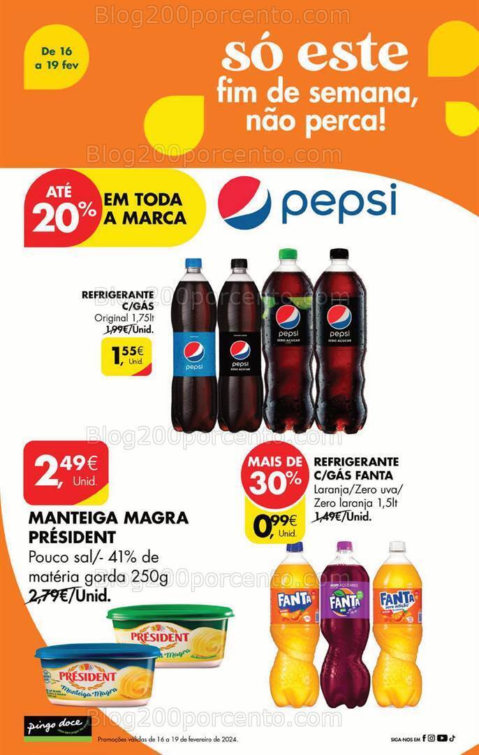 Antevisão Folheto PINGO DOCE Promoções Fim de Semana - 16 a 19 fevereiro