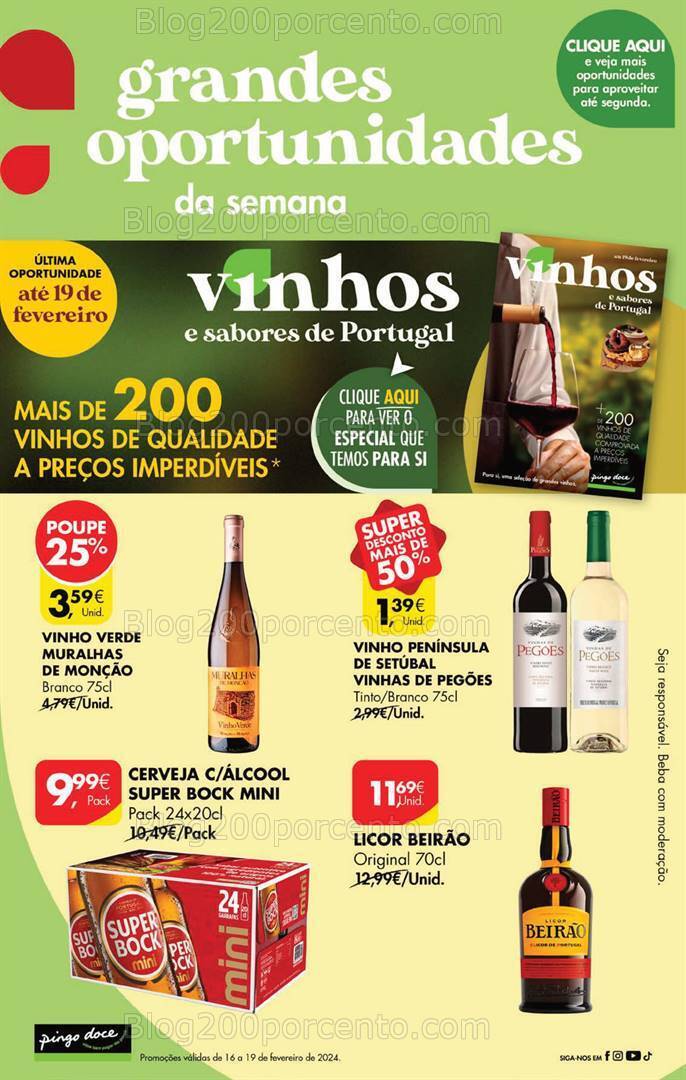 Antevisão Folheto PINGO DOCE Promoções Fim de Semana - 16 a 19 fevereiro