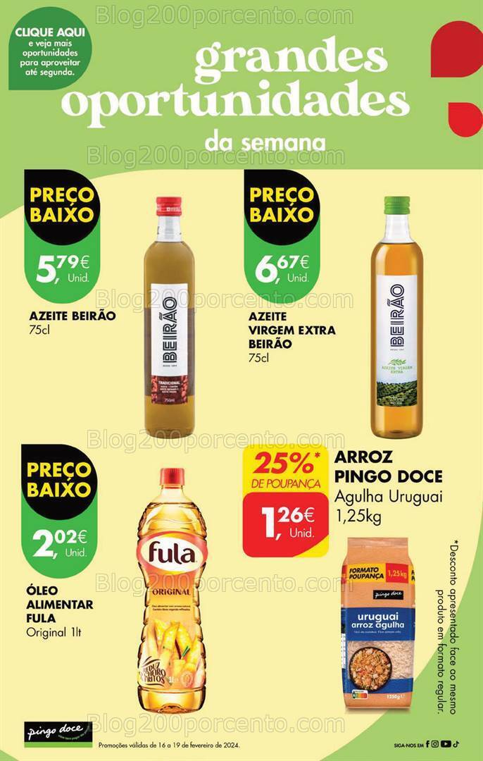 Antevisão Folheto PINGO DOCE Promoções Fim de Semana - 16 a 19 fevereiro