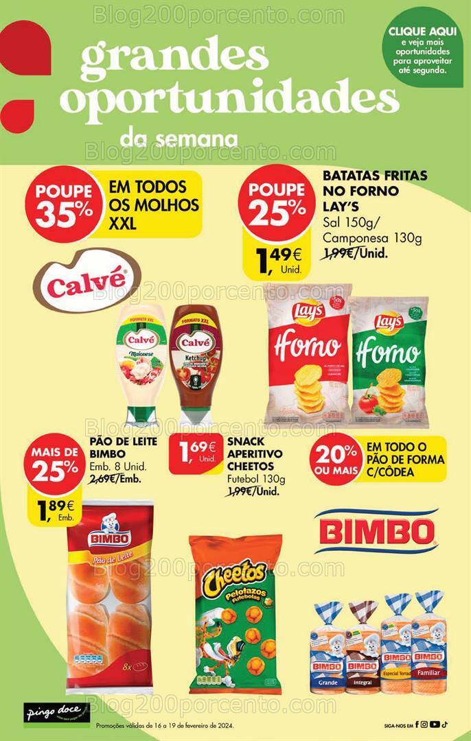 Antevisão Folheto PINGO DOCE Promoções Fim de Semana - 16 a 19 fevereiro