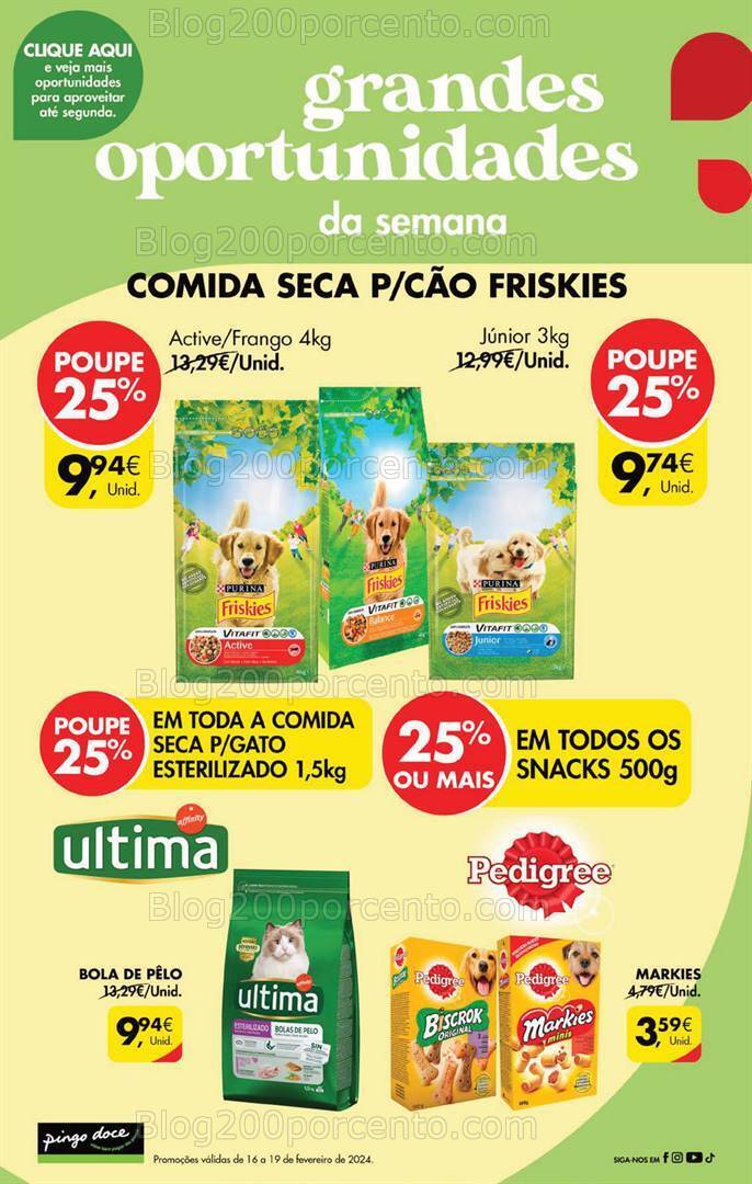 Antevisão Folheto PINGO DOCE Promoções Fim de Semana - 16 a 19 fevereiro