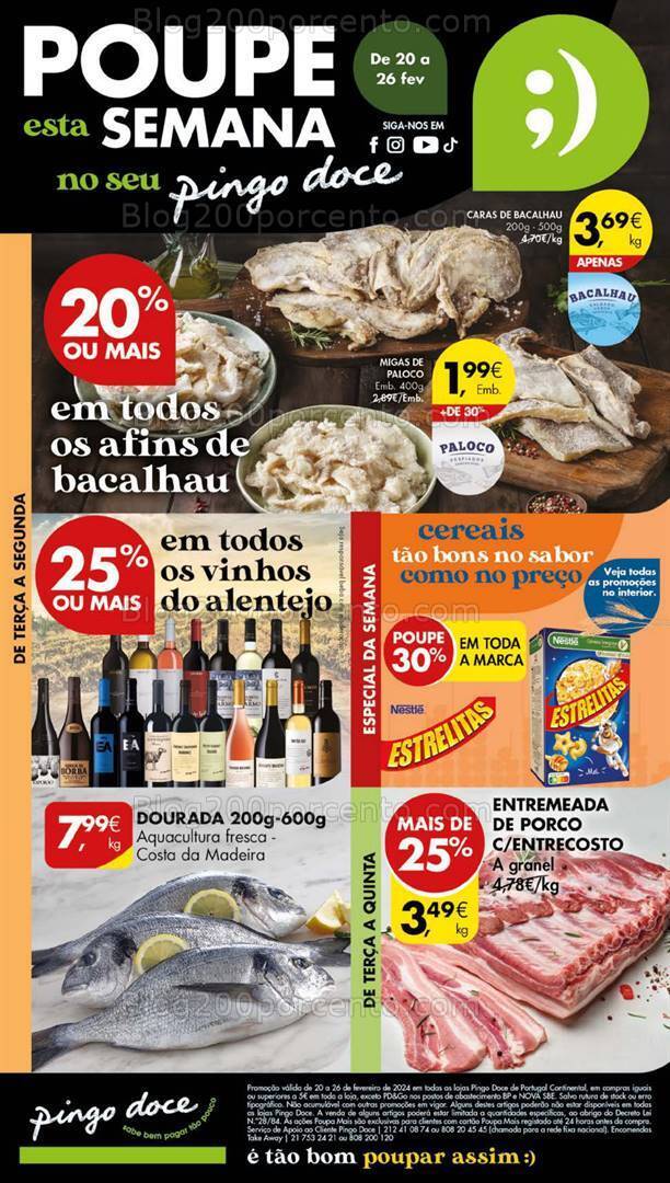 Antevisão Folheto PINGO DOCE Lojas Grandes Promoções de 20 a 26 fevereiro