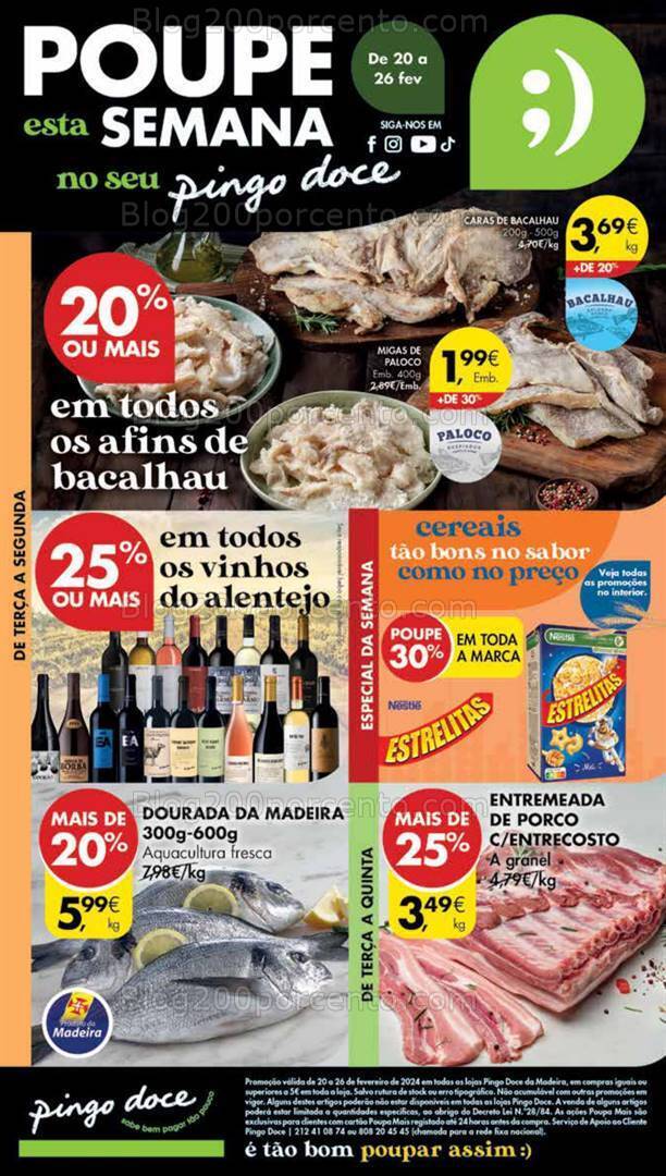 Antevisão Folheto PINGO DOCE Madeira Promoções de 20 a 26 fevereiro