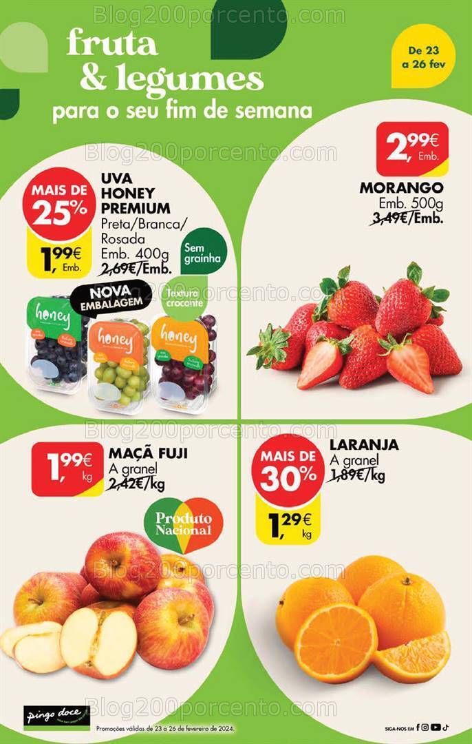 Antevisão Folheto PINGO DOCE Promoções Fim de Semana - 23 a 26 fevereiro