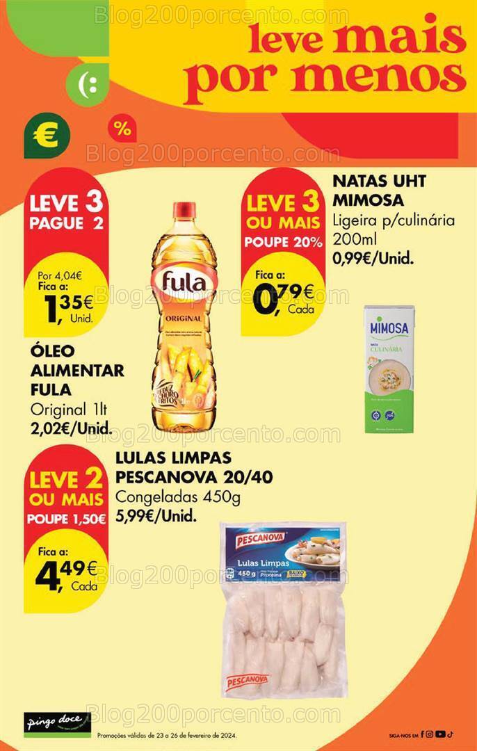 Antevisão Folheto PINGO DOCE Promoções Fim de Semana - 23 a 26 fevereiro