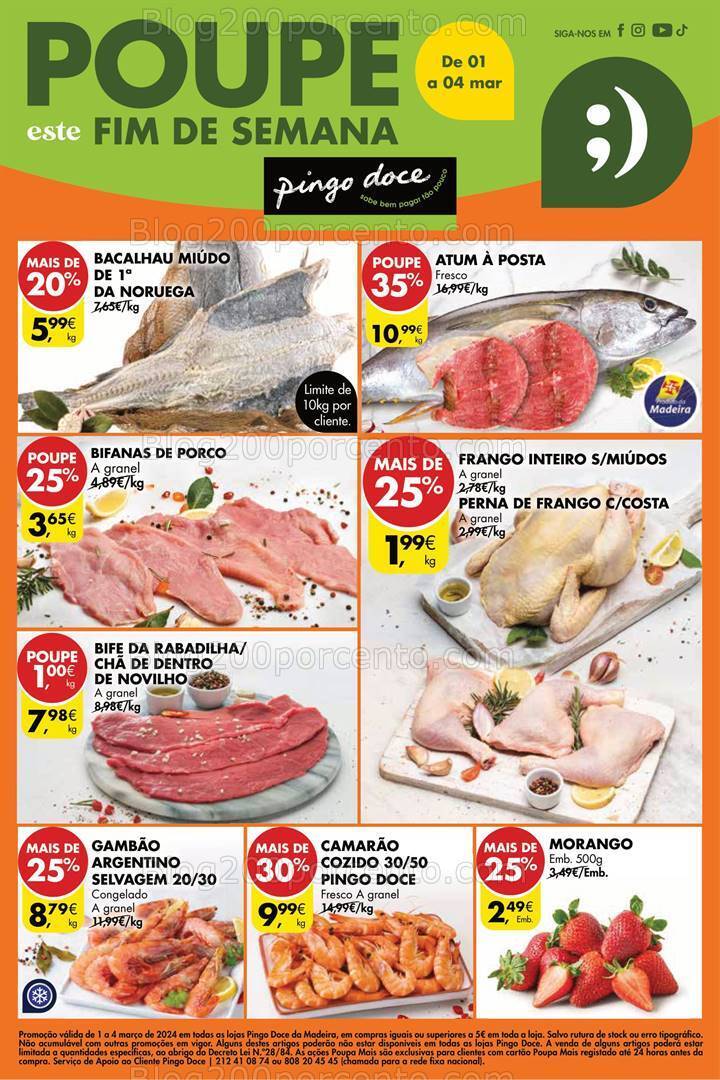 Antevisão Folheto PINGO DOCE Madeira Promoções Fim de Semana - 1 a 4 março