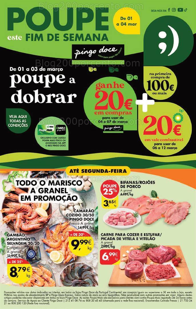 Antevisão Folheto PINGO DOCE Promoções Fim de Semana - 1 a 4 março