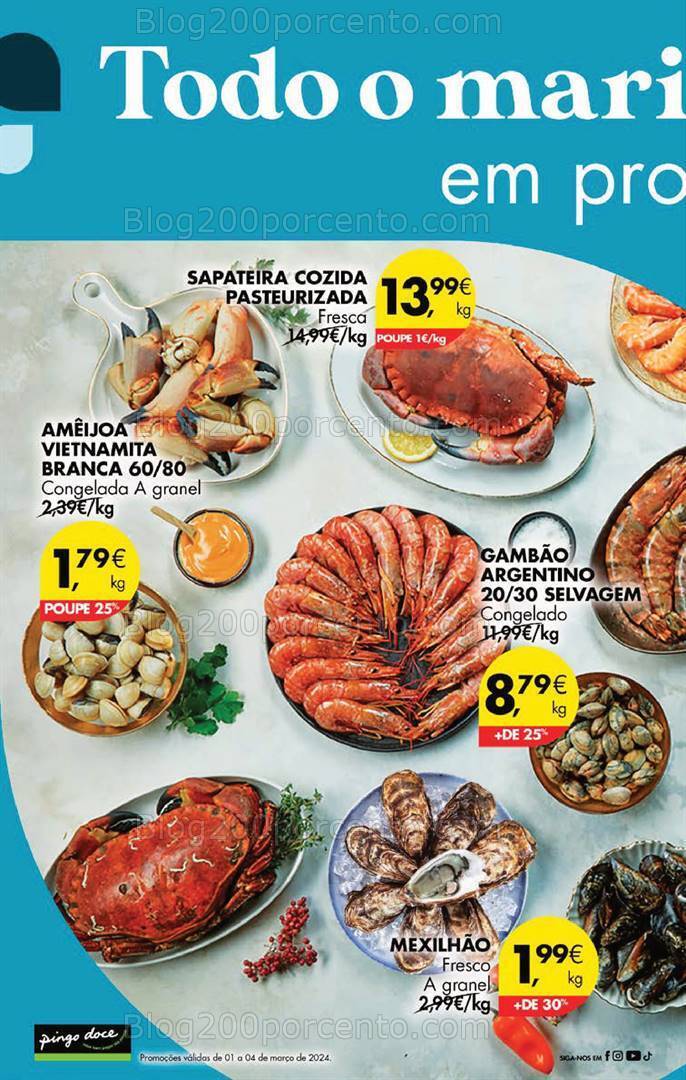 Antevisão Folheto PINGO DOCE Promoções Fim de Semana - 1 a 4 março