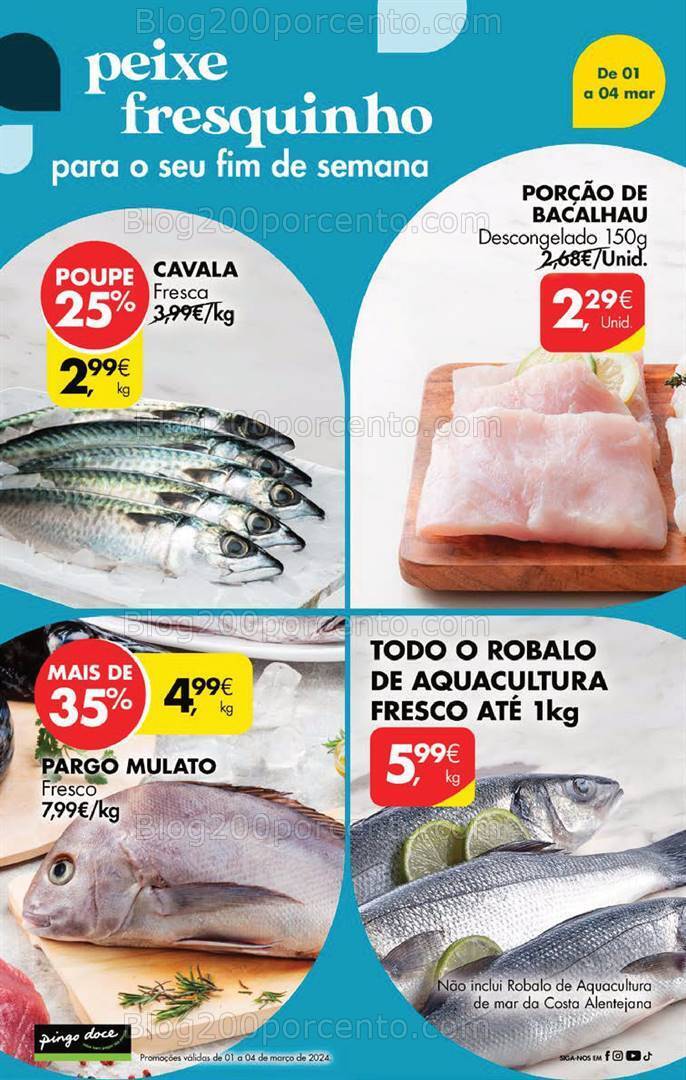 Antevisão Folheto PINGO DOCE Promoções Fim de Semana - 1 a 4 março
