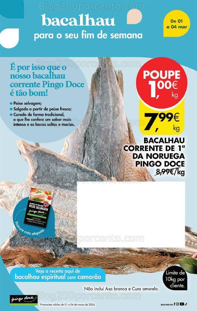Antevisão Folheto PINGO DOCE Promoções Fim de Semana - 1 a 4 março
