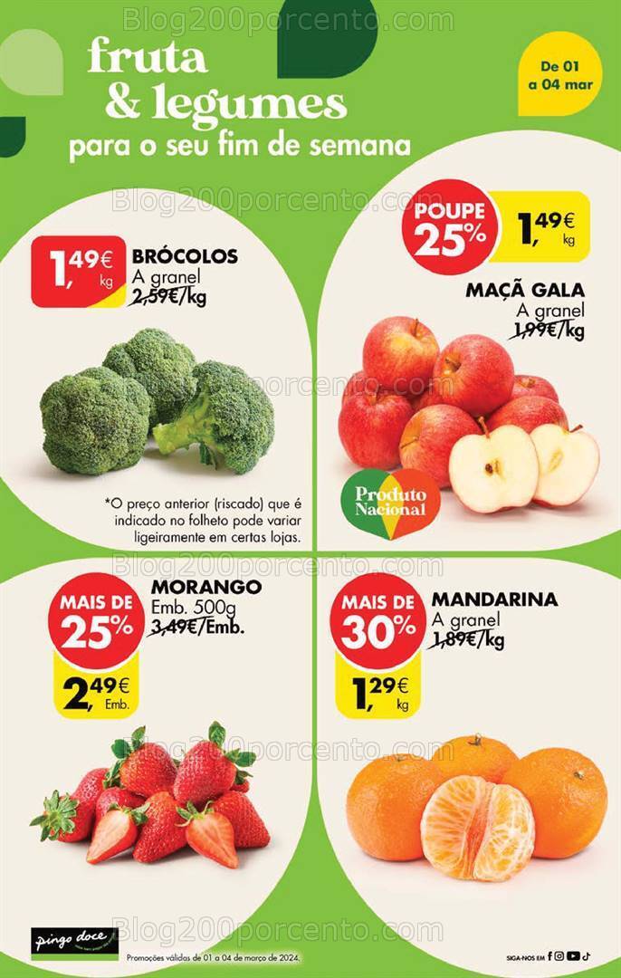 Antevisão Folheto PINGO DOCE Promoções Fim de Semana - 1 a 4 março