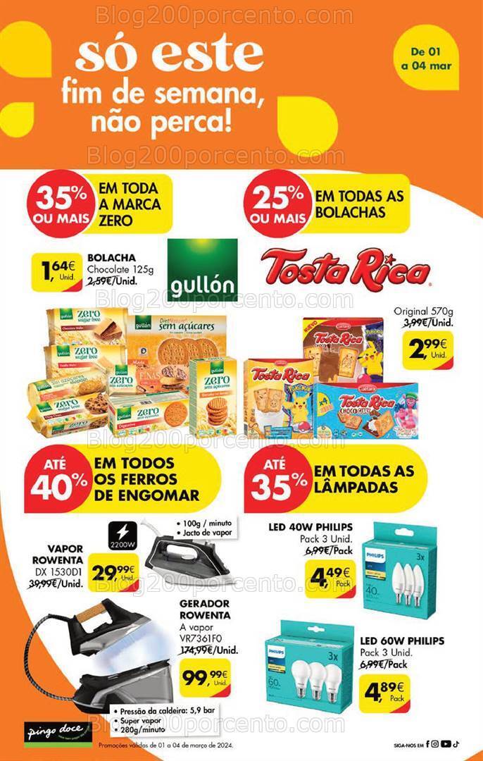 Antevisão Folheto PINGO DOCE Promoções Fim de Semana - 1 a 4 março