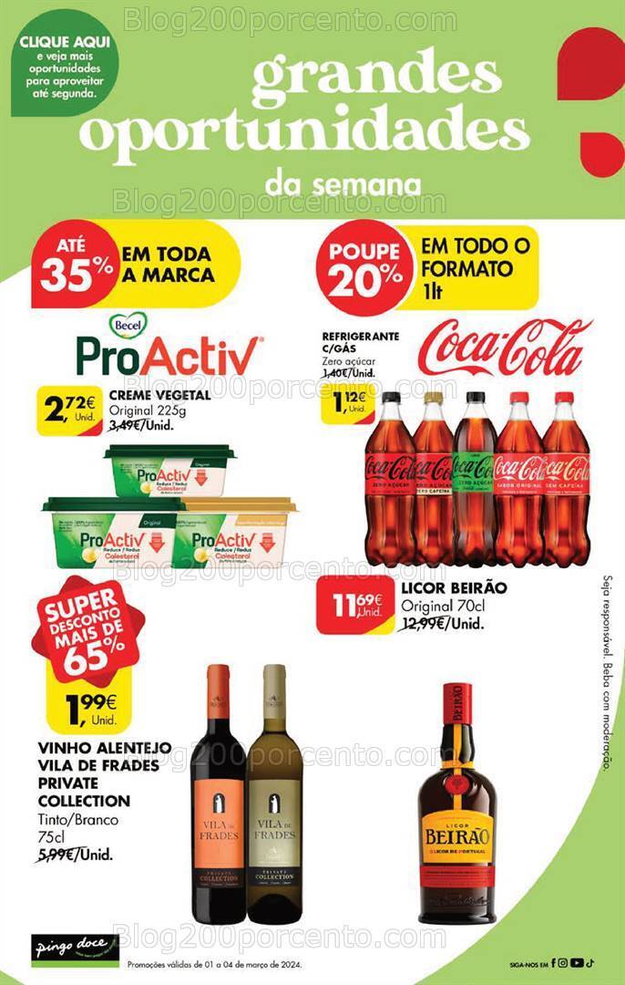 Antevisão Folheto PINGO DOCE Promoções Fim de Semana - 1 a 4 março