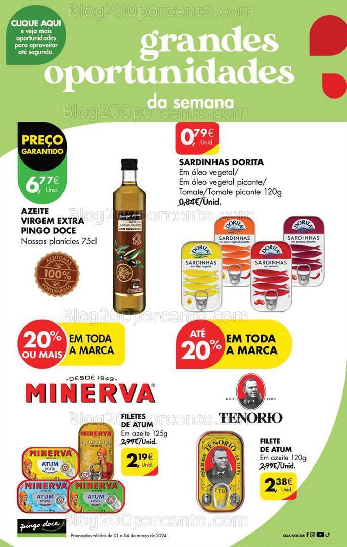 Antevisão Folheto PINGO DOCE Promoções Fim de Semana - 1 a 4 março