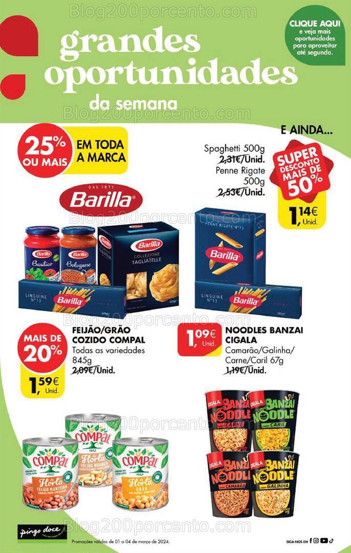 Antevisão Folheto PINGO DOCE Promoções Fim de Semana - 1 a 4 março