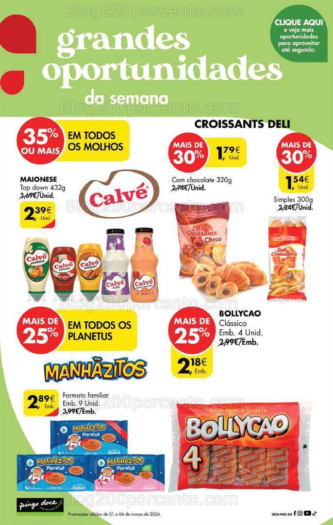 Antevisão Folheto PINGO DOCE Promoções Fim de Semana - 1 a 4 março