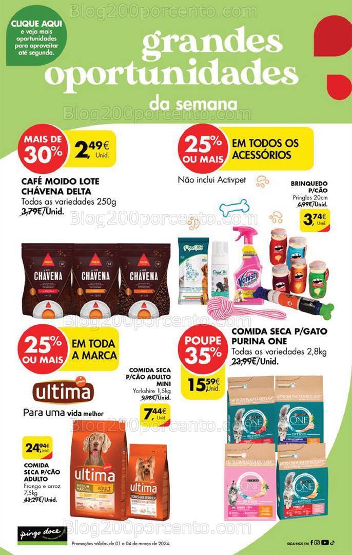 Antevisão Folheto PINGO DOCE Promoções Fim de Semana - 1 a 4 março