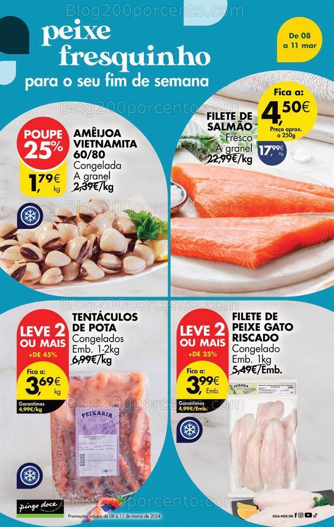 Antevisão Folheto PINGO DOCE Promoções Fim de Semana de 8 a 11 março