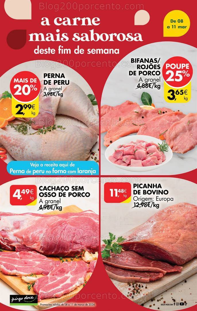 Antevisão Folheto PINGO DOCE Promoções Fim de Semana de 8 a 11 março