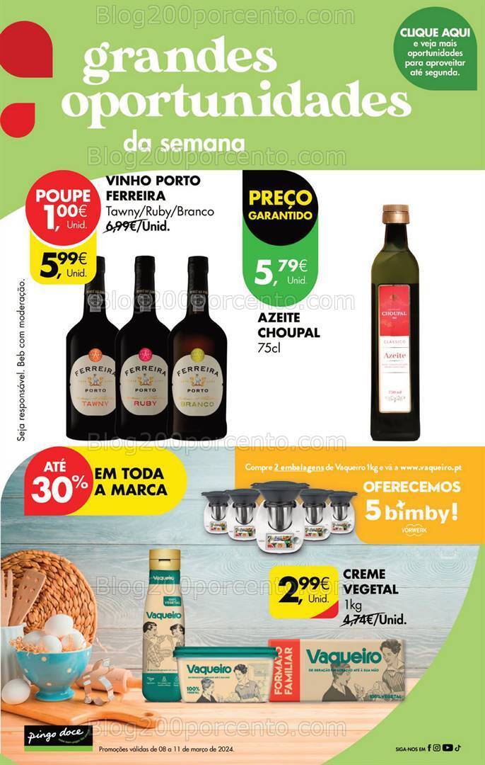 Antevisão Folheto PINGO DOCE Promoções Fim de Semana de 8 a 11 março
