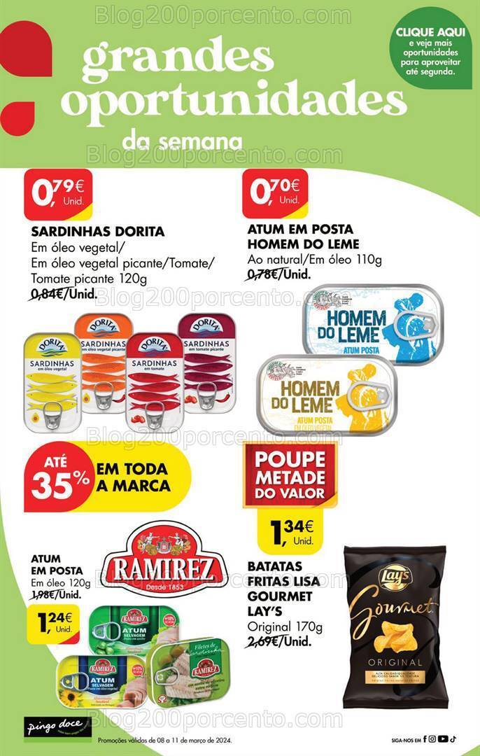 Antevisão Folheto PINGO DOCE Promoções Fim de Semana de 8 a 11 março
