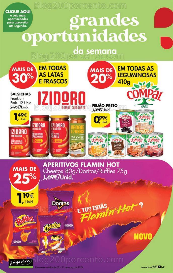 Antevisão Folheto PINGO DOCE Promoções Fim de Semana de 8 a 11 março