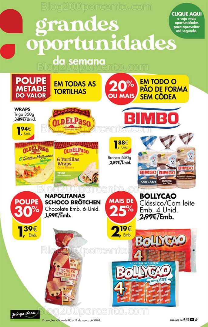 Antevisão Folheto PINGO DOCE Promoções Fim de Semana de 8 a 11 março