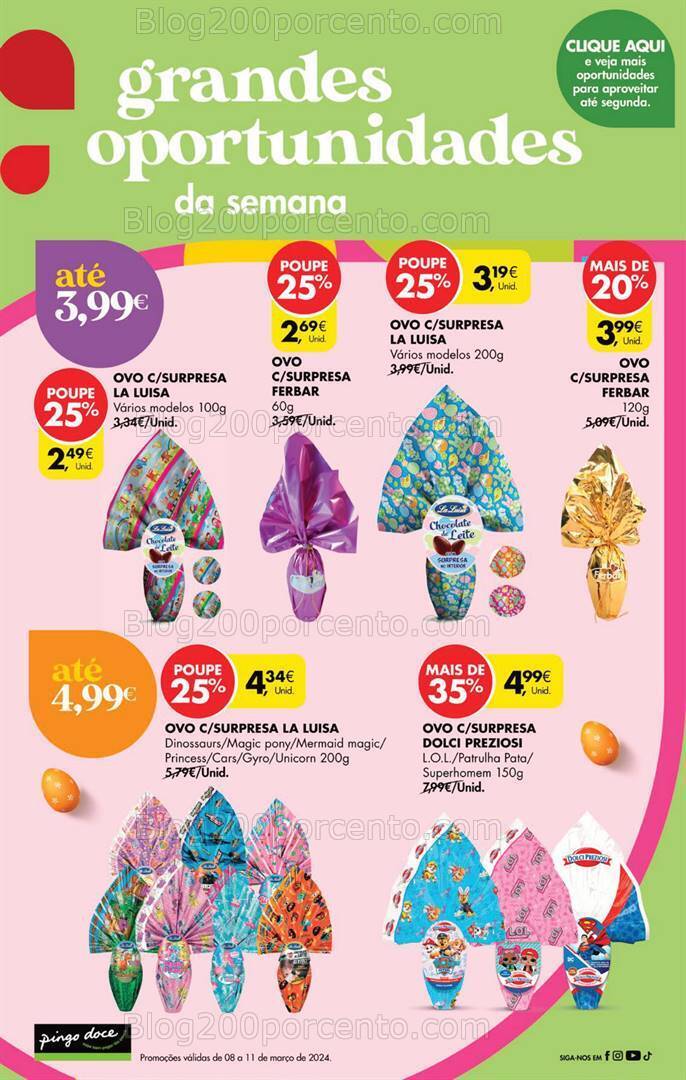 Antevisão Folheto PINGO DOCE Promoções Fim de Semana de 8 a 11 março
